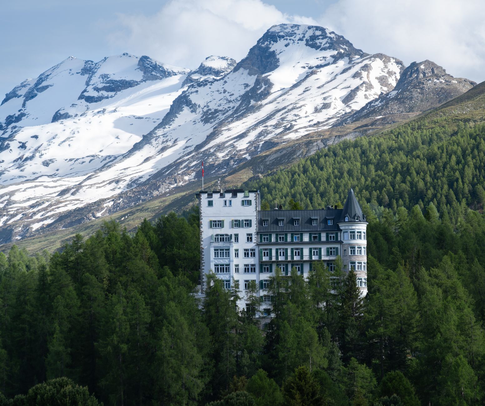 Swiss Alpine Valley and Luxury Hotel
